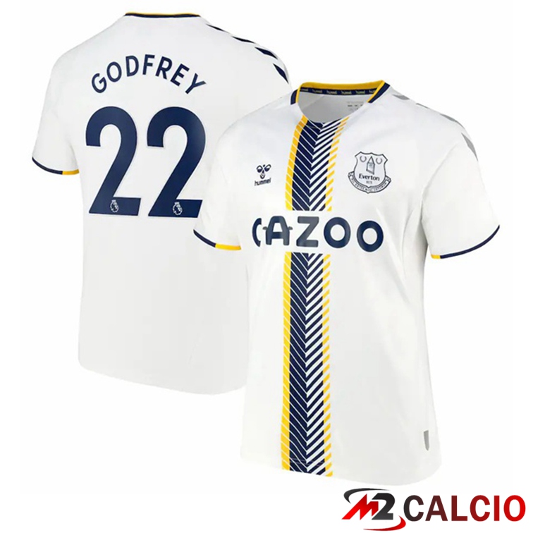 Maglie Calcio Personalizzate,Tute Calcio Squadre,Maglia Nazionale Italiana Calcio | Maglia FC Everton (Godfrey 22) Terza Bianco 2021/22