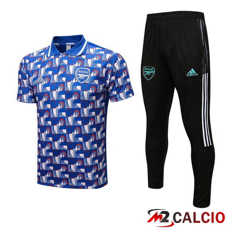 Maglie Calcio Personalizzate,Tute Calcio Squadre,Maglia Nazionale Italiana Calcio | Kit Maglia Polo Arsenal + Pantaloni Blu 2022/2023