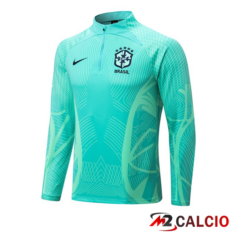 Maglie Calcio Personalizzate,Tute Calcio Squadre,Maglia Nazionale Italiana Calcio | Felpa Allenamento Brasile Verde 2022/2023
