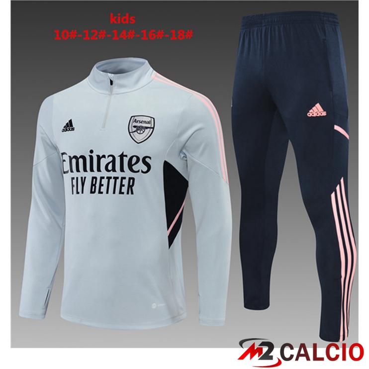 Maglie Calcio Personalizzate,Tute Calcio Squadre,Maglia Nazionale Italiana Calcio | Insieme Tuta Calcio Arsenal Bambino Grigio 2022/2023