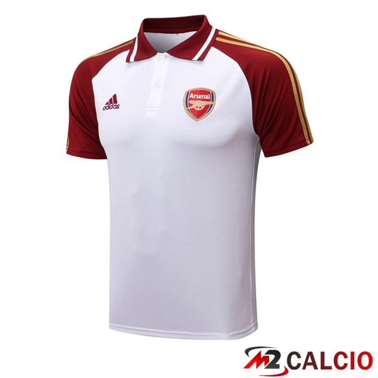 Maglie Calcio Personalizzate,Tute Calcio Squadre,Maglia Nazionale Italiana Calcio | Maglia Polo Arsenal Bianco Rosso 2022/2023