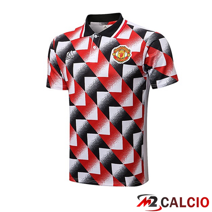 Maglie Calcio Personalizzate,Tute Calcio Squadre,Maglia Nazionale Italiana Calcio | Maglia Polo Manchester United Nero Rosso Bianco 2022/2023