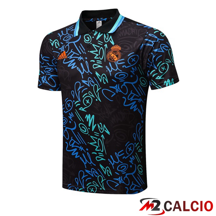 Maglie Calcio Personalizzate,Tute Calcio Squadre,Maglia Nazionale Italiana Calcio | Maglia Polo Real Madrid Nero Blu 2022/2023