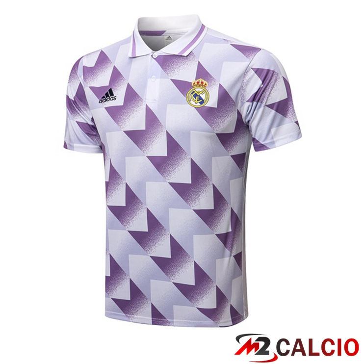Maglie Calcio Personalizzate,Tute Calcio Squadre,Maglia Nazionale Italiana Calcio | Maglia Polo Real Madrid Bianco Viola 2022/2023