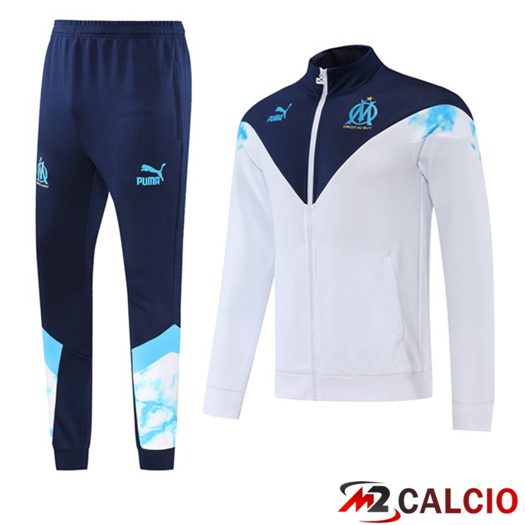 Maglie Calcio Personalizzate,Tute Calcio Squadre,Maglia Nazionale Italiana Calcio | Insieme Giacca A Vento Marsiglia OM Bianco 2022/2023