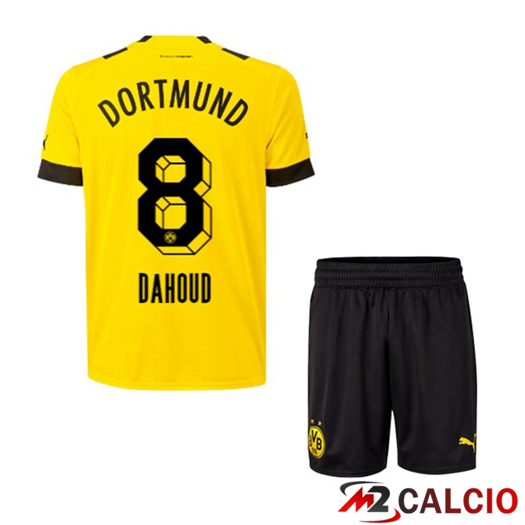 Maglie Calcio Personalizzate,Tute Calcio Squadre,Maglia Nazionale Italiana Calcio | Maglie Calcio Dortmund BVB (Dahoud 8) Bambino Prima Giallo 2022/2023