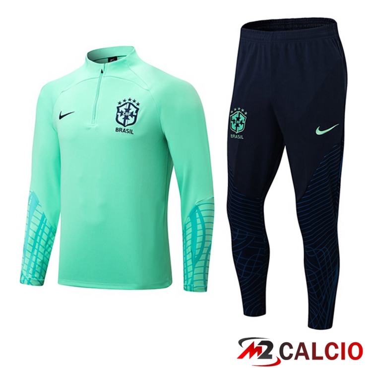 Maglie Calcio Personalizzate,Tute Calcio Squadre,Maglia Nazionale Italiana Calcio | Insieme Tuta Calcio Brasile Verde 2022/2023