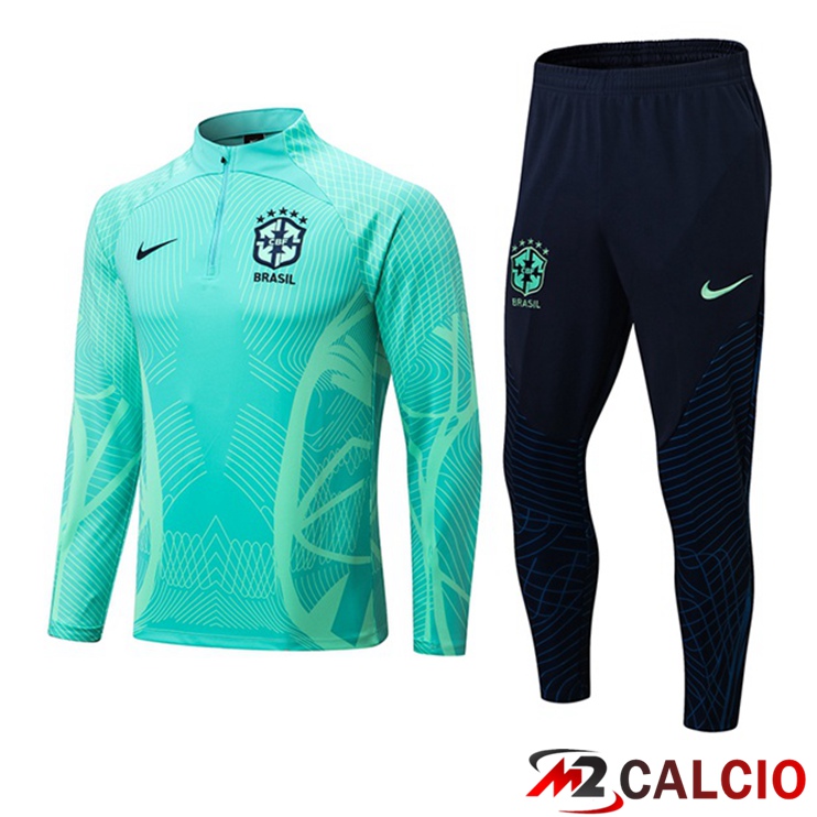 Maglie Calcio Personalizzate,Tute Calcio Squadre,Maglia Nazionale Italiana Calcio | Insieme Tuta Calcio Brasile Verde 2022/2023