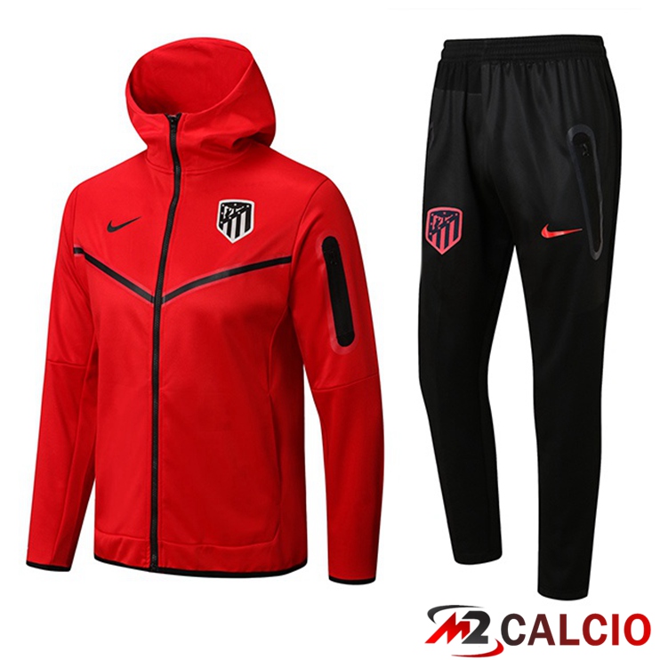 Maglie Calcio Personalizzate,Tute Calcio Squadre,Maglia Nazionale Italiana Calcio | Insieme Giacca Con Cappuccio Tuta Atletico Madrid Rosso 2022/2023