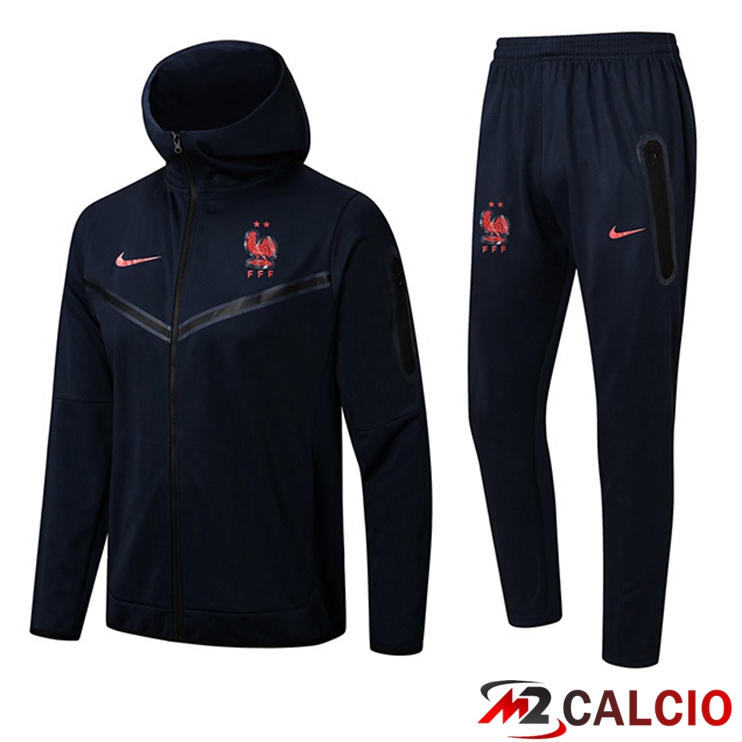 Maglie Calcio Personalizzate,Tute Calcio Squadre,Maglia Nazionale Italiana Calcio | Insieme Giacca Con Cappuccio Tuta Francia Blu Royal 2022/2023