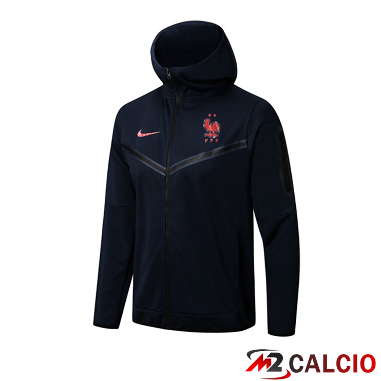 Maglie Calcio Personalizzate,Tute Calcio Squadre,Maglia Nazionale Italiana Calcio | Giacca Con Cappuccio Francia Blu Royal 2022/2023