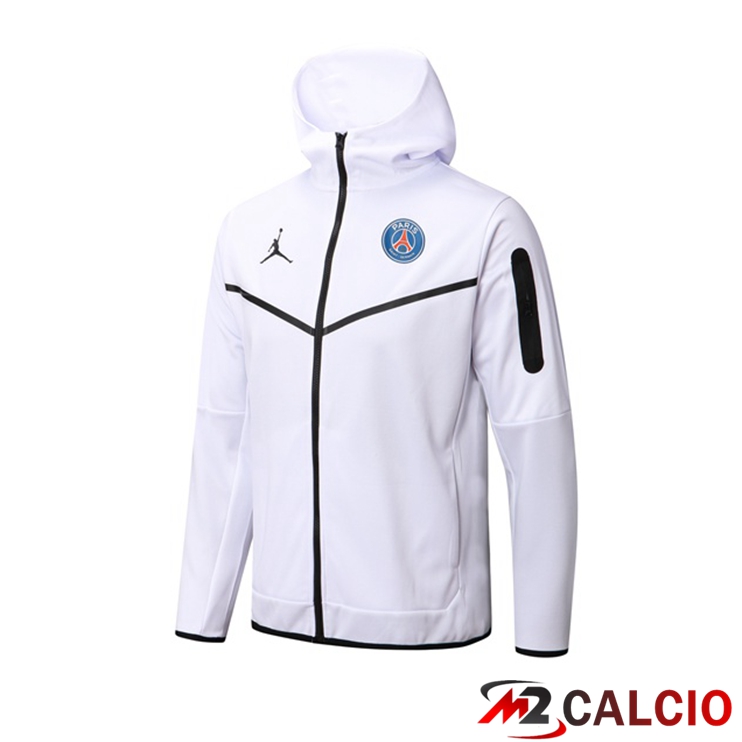 Maglie Calcio Personalizzate,Tute Calcio Squadre,Maglia Nazionale Italiana Calcio | Giacca Con Cappuccio JORDAN Paris PSG Bianco 2022/2023