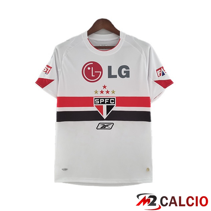 Maglie Calcio Personalizzate,Tute Calcio Squadre,Maglia Nazionale Italiana Calcio | Maglie Calcio Sao Paulo FC Retro Prima Bianco 2006