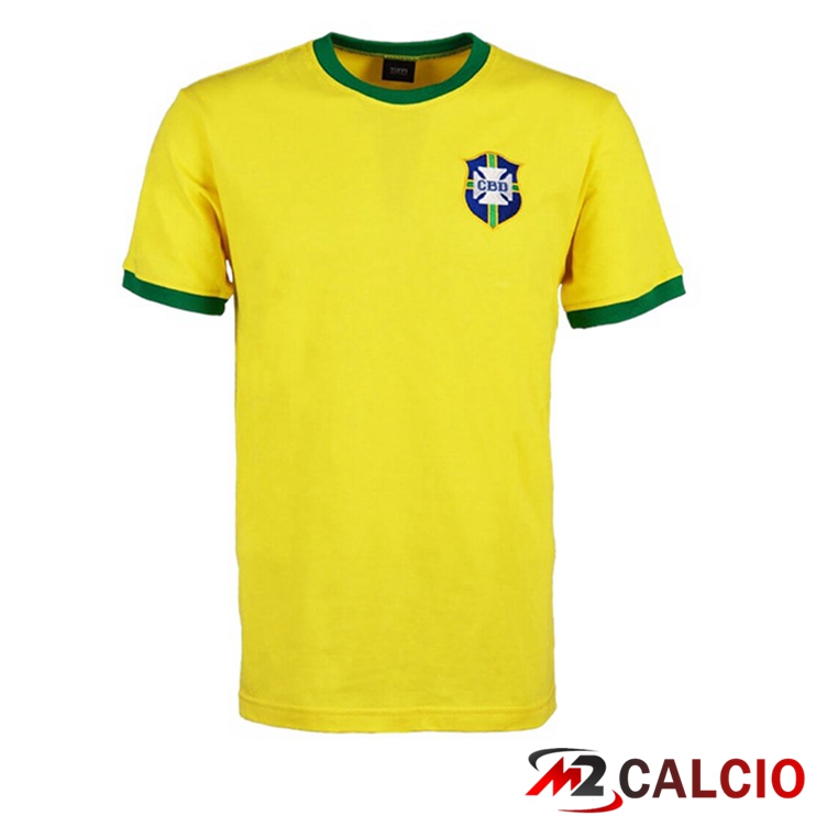 Maglie Calcio Personalizzate,Tute Calcio Squadre,Maglia Nazionale Italiana Calcio | Maglie Calcio Brasile Retro Prima Giallo 1970