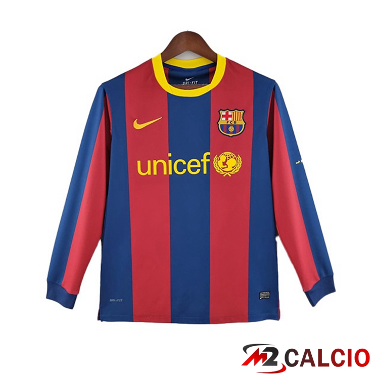 Maglie Calcio Personalizzate,Tute Calcio Squadre,Maglia Nazionale Italiana Calcio | Maglie Calcio FC Barcellona Retro Prima Manica Lunga Rosso Blu 2010-2011