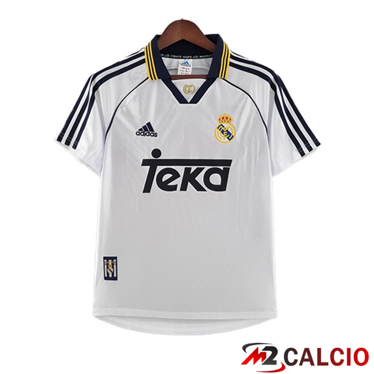 Maglie Calcio Personalizzate,Tute Calcio Squadre,Maglia Nazionale Italiana Calcio | Maglie Calcio Real Madrid Retro Prima Bianco 2000