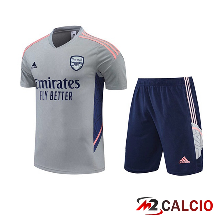 Maglie Calcio Personalizzate,Tute Calcio Squadre,Maglia Nazionale Italiana Calcio | T Shirt Allenamento Arsenal + Pantaloncini Grigio 2022/2023