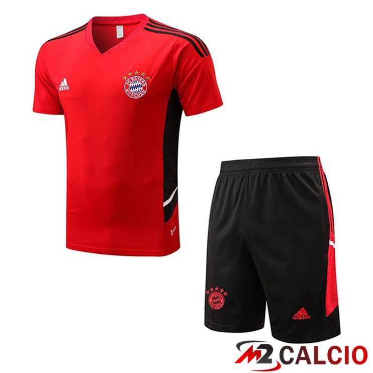 Maglie Calcio Personalizzate,Tute Calcio Squadre,Maglia Nazionale Italiana Calcio | T Shirt Allenamento Bayern Monaco + Pantaloncini Rosso 2022/2023