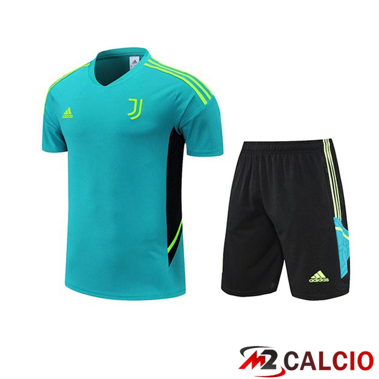 Maglie Calcio Personalizzate,Tute Calcio Squadre,Maglia Nazionale Italiana Calcio | T Shirt Allenamento Juventus + Pantaloncini Verde 2022/2023