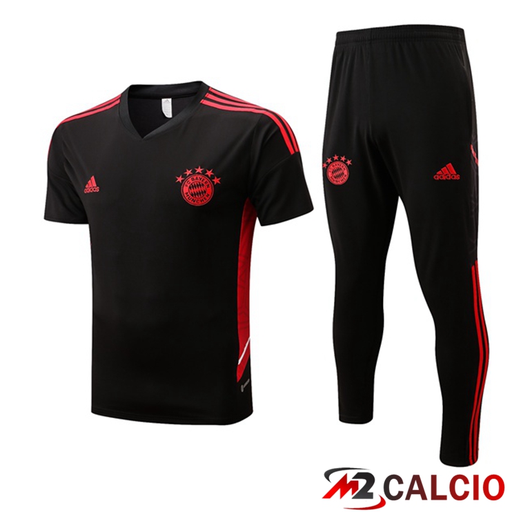 Maglie Calcio Personalizzate,Tute Calcio Squadre,Maglia Nazionale Italiana Calcio | T Shirt Allenamento Bayern Monaco + Pantaloni Nero 2022/2023
