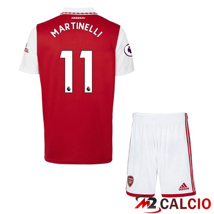Maglie Calcio Personalizzate,Tute Calcio Squadre,Maglia Nazionale Italiana Calcio | Maglie Calcio Arsenal (MARTINELLI 11) Bambino Prima Rosso Bianco 2022/2023