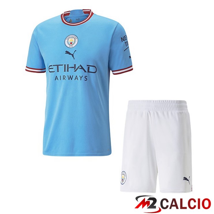 Maglie Calcio Personalizzate,Tute Calcio Squadre,Maglia Nazionale Italiana Calcio | Maglie Calcio Manchester City Bambino Prima Blu 2022/2023
