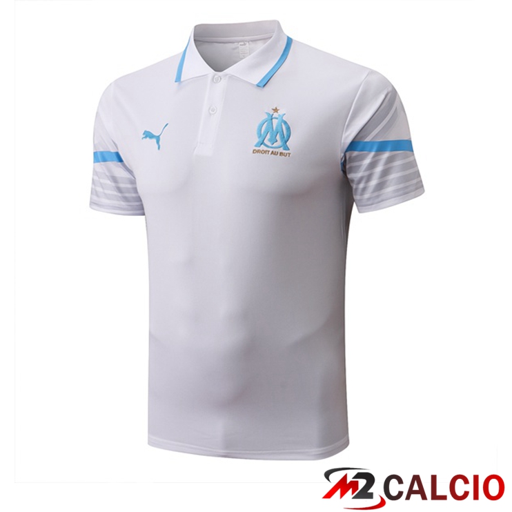 Maglie Calcio Personalizzate,Tute Calcio Squadre,Maglia Nazionale Italiana Calcio | Maglia Polo Marsiglia OM Bianco 2022/2023