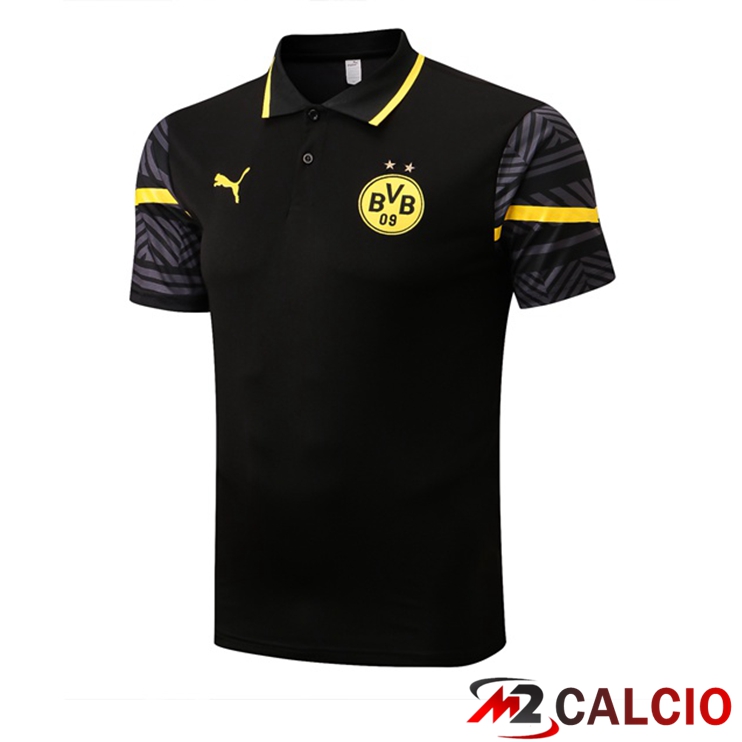 Maglie Calcio Personalizzate,Tute Calcio Squadre,Maglia Nazionale Italiana Calcio | Maglia Polo Dortmund BVB Nero 2022/2023