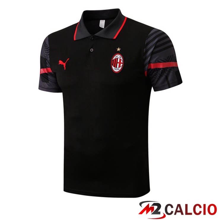 Maglie Calcio Personalizzate,Tute Calcio Squadre,Maglia Nazionale Italiana Calcio | Maglia Polo AC Milan Nero 2022/2023