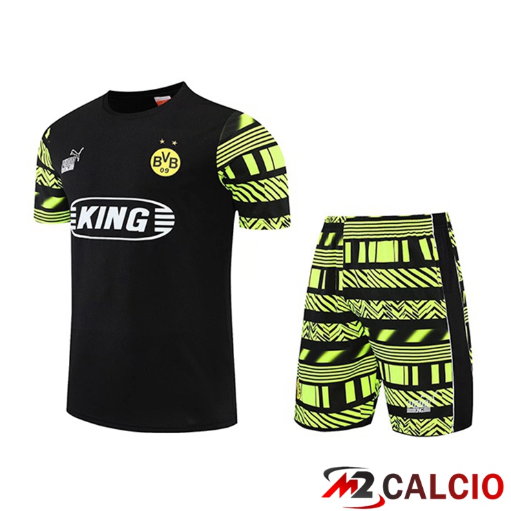 Maglie Calcio Personalizzate,Tute Calcio Squadre,Maglia Nazionale Italiana Calcio | T Shirt Allenamento Dortmund BVB + Pantaloncini Nero 2022/2023