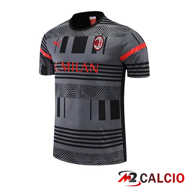 Maglie Calcio Personalizzate,Tute Calcio Squadre,Maglia Nazionale Italiana Calcio | T Shirt Allenamento AC Milan Grigio 2022/2023