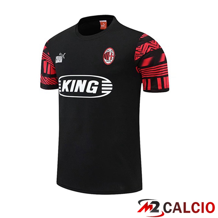 Maglie Calcio Personalizzate,Tute Calcio Squadre,Maglia Nazionale Italiana Calcio | T Shirt Allenamento AC Milan Nero 2022/2023