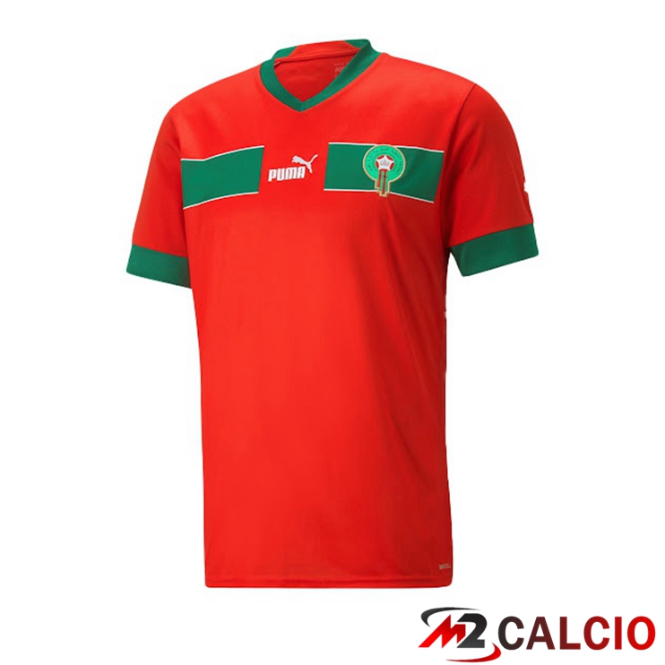 Maglie Calcio Personalizzate,Tute Calcio Squadre,Maglia Nazionale Italiana Calcio | Maglie Nazionali Calcio Marocco Prima Rosso 2022/2023