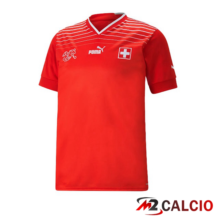 Maglie Calcio Personalizzate,Tute Calcio Squadre,Maglia Nazionale Italiana Calcio | Maglie Nazionali Calcio Svizzera Prima Rosso 2022/2023
