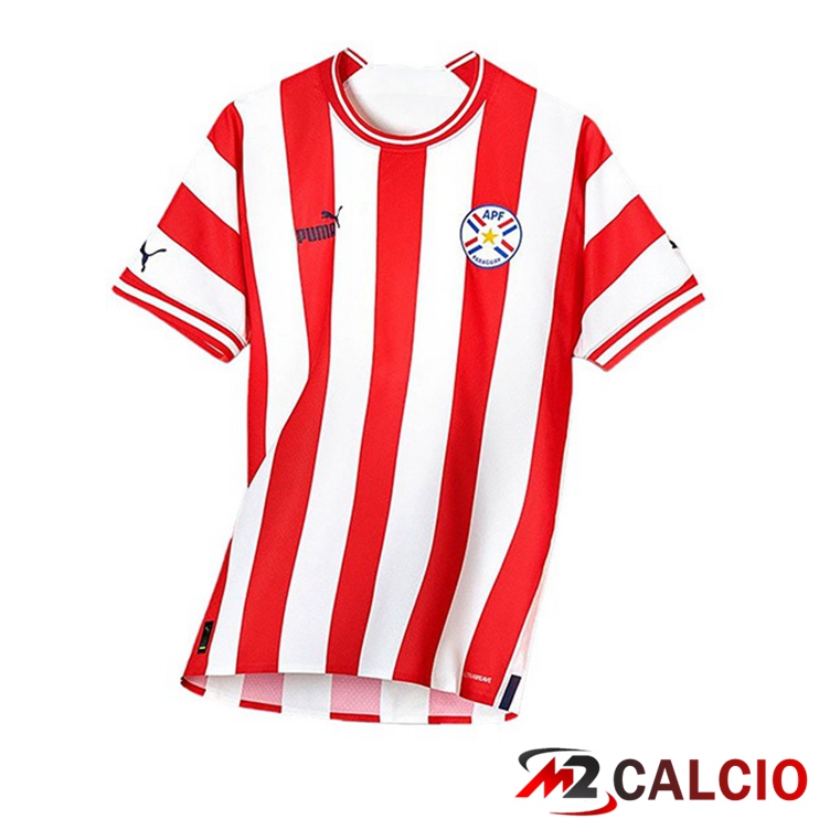 Maglie Nazionali Calcio Paraguay Prima Rosso Bianco 2022/2023