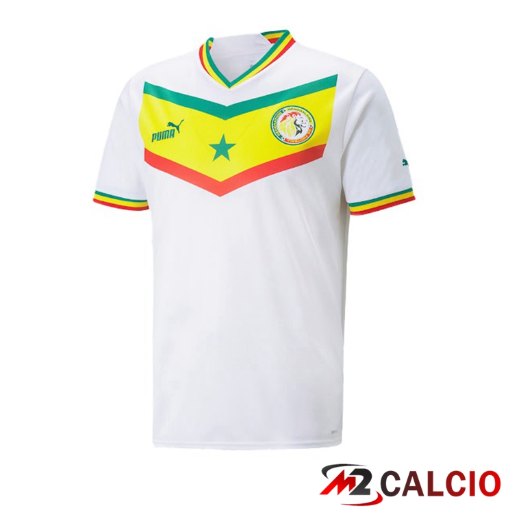Maglie Calcio Personalizzate,Tute Calcio Squadre,Maglia Nazionale Italiana Calcio | Maglie Calcio Senegal Prima Bianco Coppa Del Mondo 2022