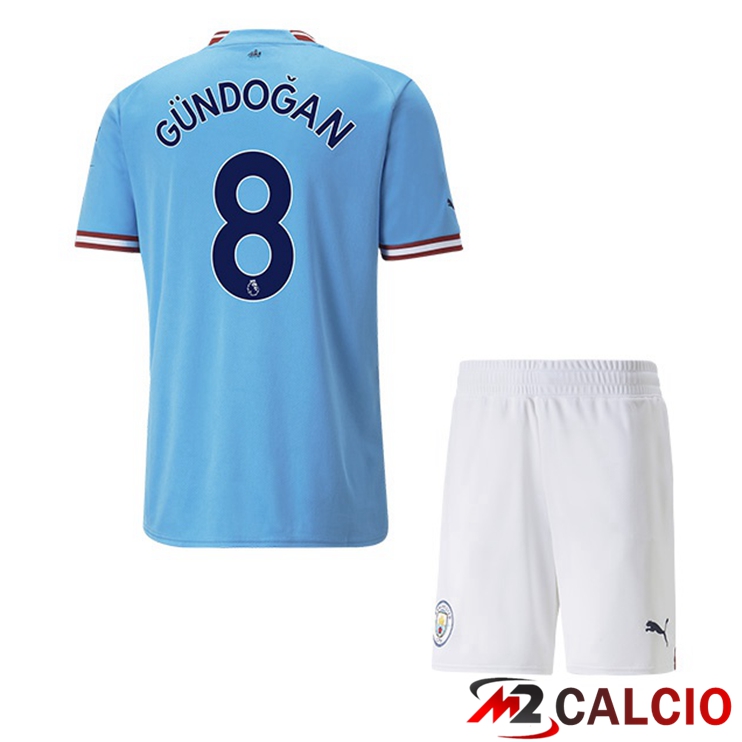 Maglie Calcio Personalizzate,Tute Calcio Squadre,Maglia Nazionale Italiana Calcio | Maglie Calcio Manchester City (Ilkay Gündogan 8) Bambino Prima Blu 2022/2023