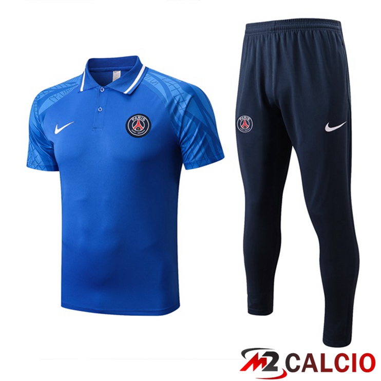 Maglie Calcio Personalizzate,Tute Calcio Squadre,Maglia Nazionale Italiana Calcio | Kit Maglia Polo Paris PSG + Pantaloni Blu 2022/2023