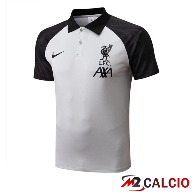 Maglie Calcio Personalizzate,Tute Calcio Squadre,Maglia Nazionale Italiana Calcio | Maglia Polo FC Liverpool Grigio Nero 2022/2023