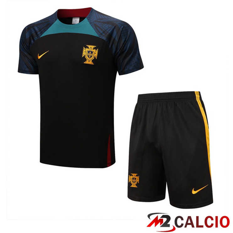 Maglie Calcio Personalizzate,Tute Calcio Squadre,Maglia Nazionale Italiana Calcio | T Shirt Allenamento Portogallo + Pantaloncini Rosso 2022/2023