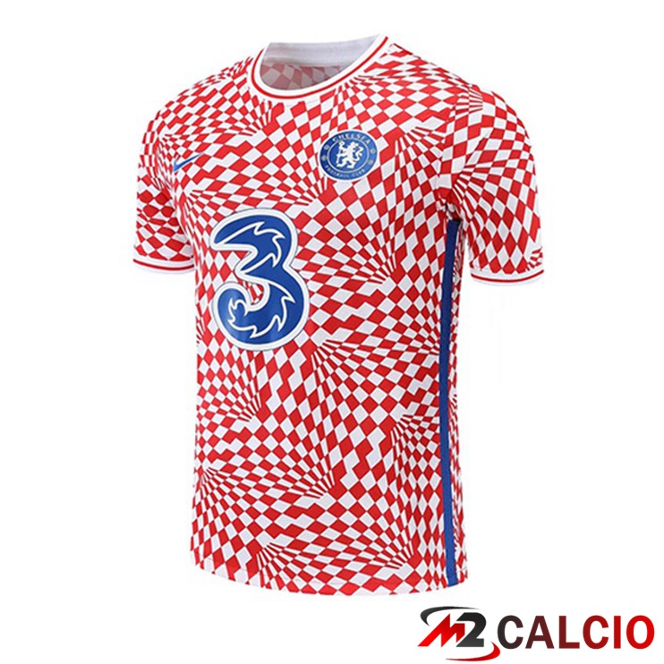 Maglie Calcio Personalizzate,Tute Calcio Squadre,Maglia Nazionale Italiana Calcio | T Shirt Allenamento FC Chelsea Rosso 2022/2023