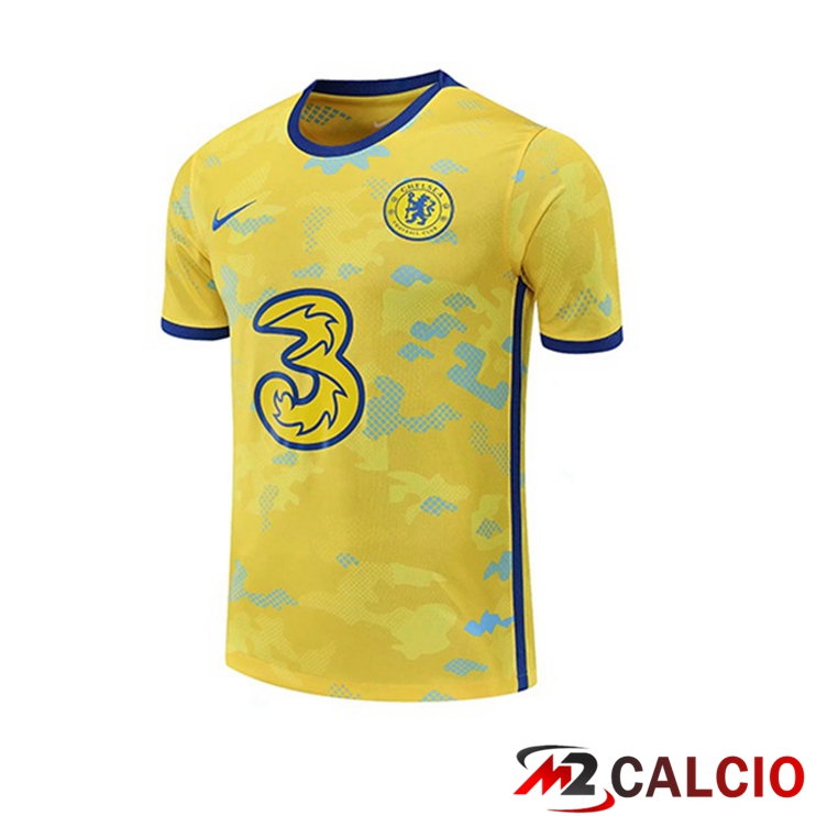 Maglie Calcio Personalizzate,Tute Calcio Squadre,Maglia Nazionale Italiana Calcio | T Shirt Allenamento FC Chelsea Giallo 2022/2023