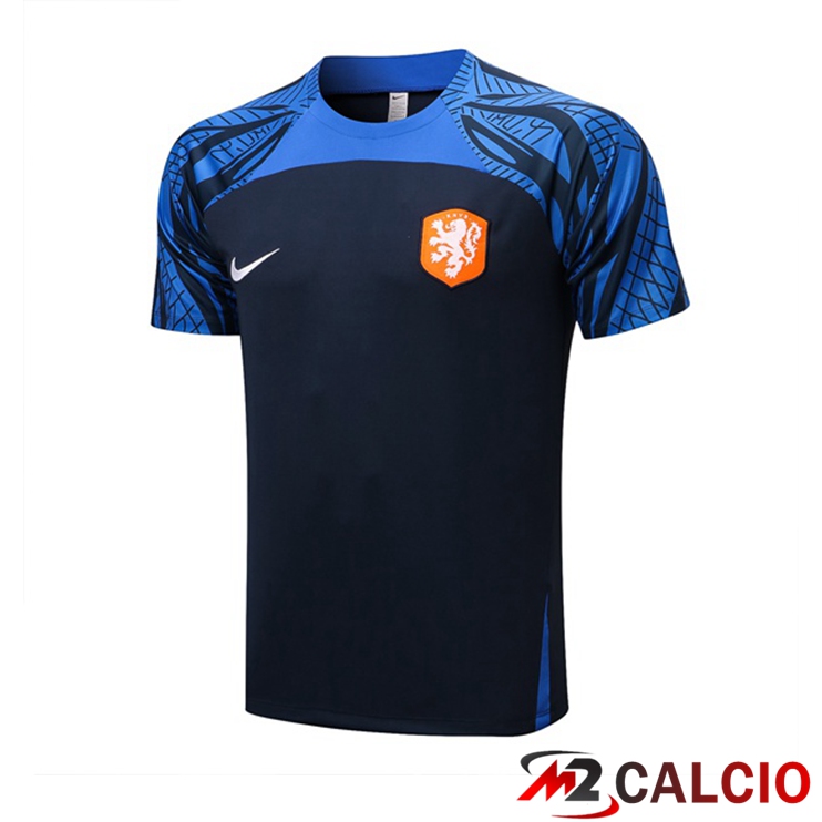 Maglie Calcio Personalizzate,Tute Calcio Squadre,Maglia Nazionale Italiana Calcio | T Shirt Allenamento Paesi Bassi Blu Reale 2022/2023