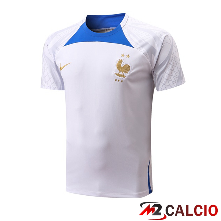 Maglie Calcio Personalizzate,Tute Calcio Squadre,Maglia Nazionale Italiana Calcio | T Shirt Allenamento Francia Bianco 2022/2023