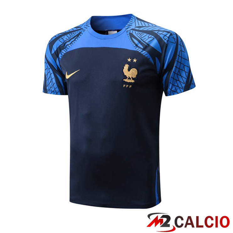 Maglie Calcio Personalizzate,Tute Calcio Squadre,Maglia Nazionale Italiana Calcio | T Shirt Allenamento Francia Blu Reale 2022/2023