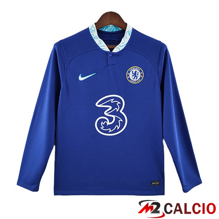 Maglie Calcio Personalizzate,Tute Calcio Squadre,Maglia Nazionale Italiana Calcio | Maglie Calcio FC Chelsea Prima Manica Lunga Blu 2022/2023