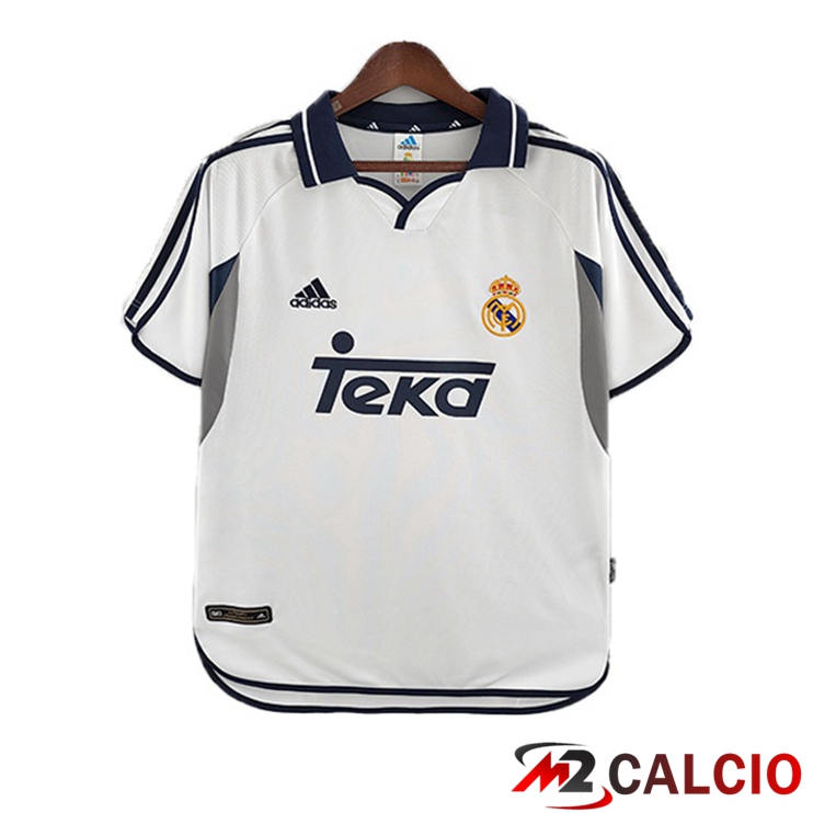 Maglie Calcio Personalizzate,Tute Calcio Squadre,Maglia Nazionale Italiana Calcio | Maglie Calcio Real Madrid Retro Prima Bianco 2000-2001
