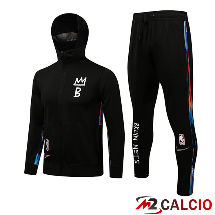 Maglie Calcio Personalizzate,Tute Calcio Squadre,Maglia Nazionale Italiana Calcio | Insieme Giacca Con Cappuccio Tuta Brooklyn Nets Nero 2022/2023