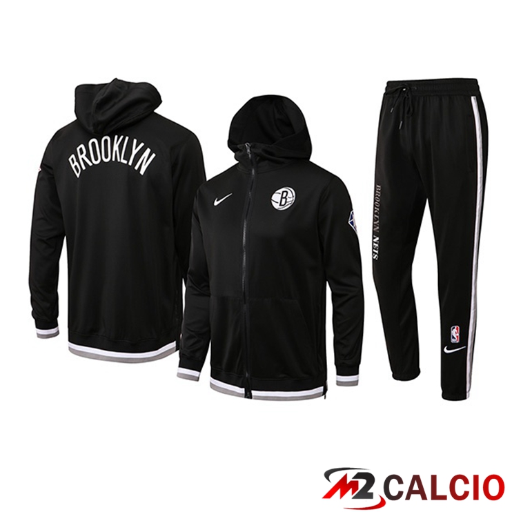 Maglie Calcio Personalizzate,Tute Calcio Squadre,Maglia Nazionale Italiana Calcio | Insieme Giacca Con Cappuccio Tuta Brooklyn Nets Nero 2022/2023