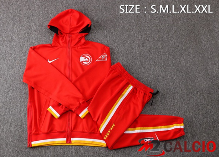 Insieme Giacca Con Cappuccio Tuta Atlanta Hawks Rosso 2022/2023